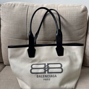 Balenciaga Beige Canvas Tote Bag Medium